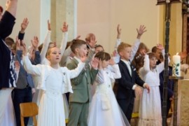 Erstkommunion: „Ich bin der Weinstock, ihr seid die Reben – Bleibt mit mir verbunden!“